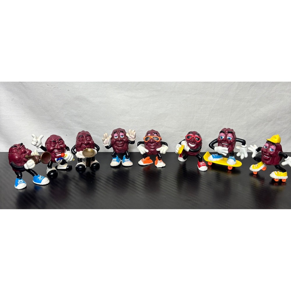 Vintage California Raisins PVC Figures Lot of 8 1987 1988 Applause CALRAB